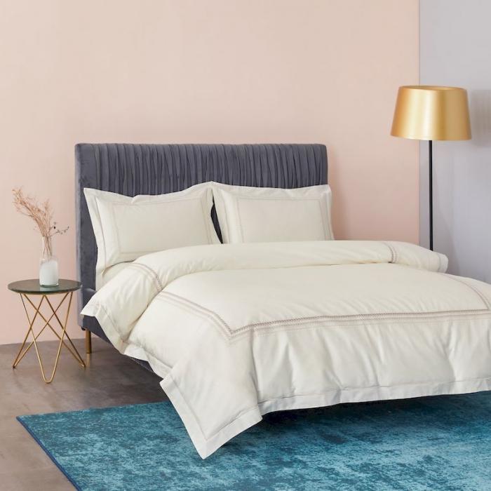 91家纺网 家纺一手货源 找家纺 涞澳 2019新款50套框绣花四件套 麦穗白