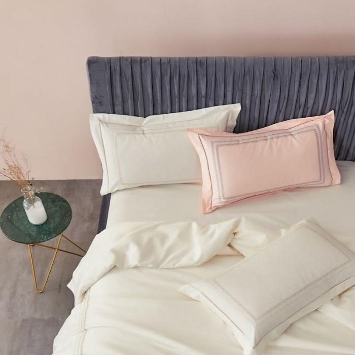 91家纺网 家纺一手货源 找家纺 涞澳 2019新款50套框绣花四件套 麦穗白