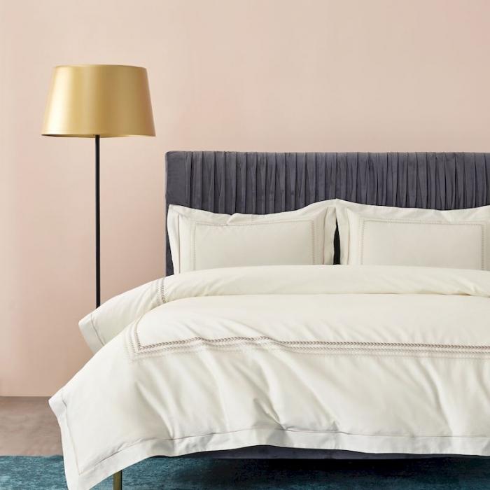 91家纺网 家纺一手货源 找家纺 涞澳 2019新款50套框绣花四件套 麦穗白