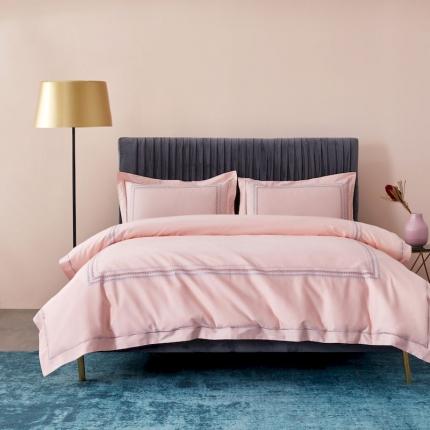 涞澳 2019新款50套框绣花四件套 麦穗粉