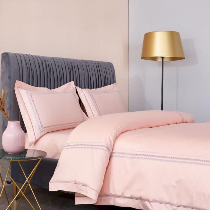 91家纺网 家纺一手货源 找家纺 涞澳 2019新款50套框绣花四件套 麦穗粉