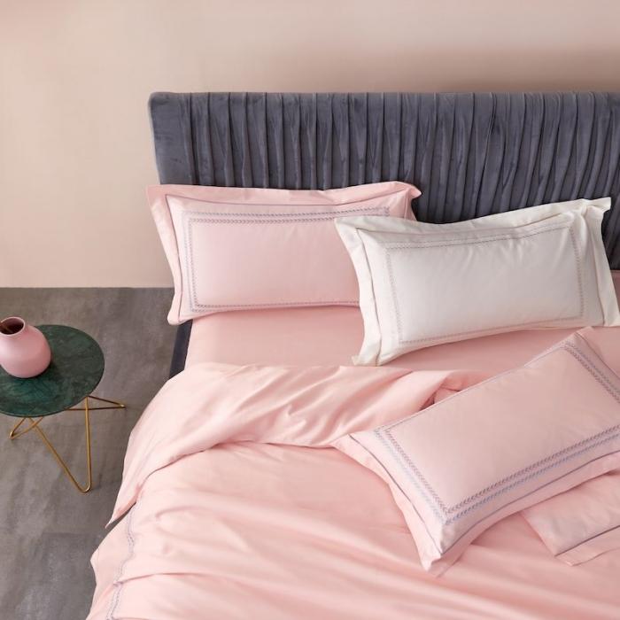 91家纺网 家纺一手货源 找家纺 涞澳 2019新款50套框绣花四件套 麦穗粉