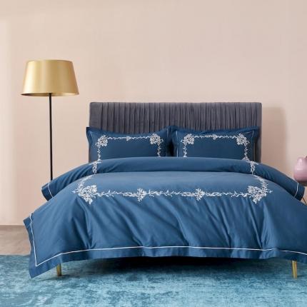 涞澳 2019新款50套框绣花四件套 栀子兰