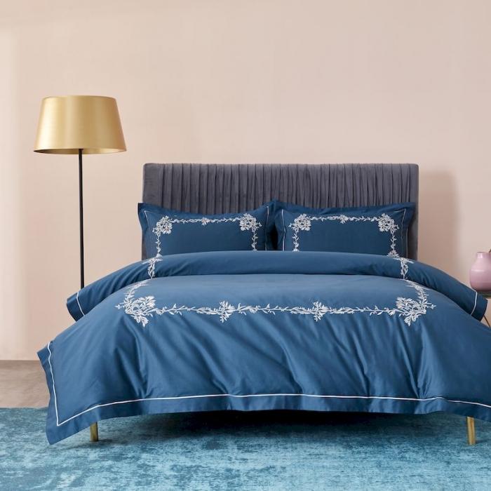 91家纺网 家纺一手货源 找家纺 涞澳 2019新款50套框绣花四件套 栀子兰