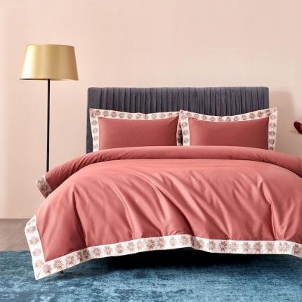 91家纺网 家纺一手货源 找家纺 涞澳家纺 2019新款50绣花四件套洛克系列 洛克橘