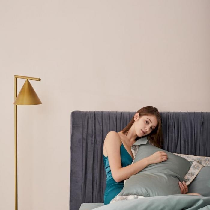 91家纺网 家纺一手货源 找家纺 涞澳家纺 2019新款50绣花四件套洛克系列 洛克草