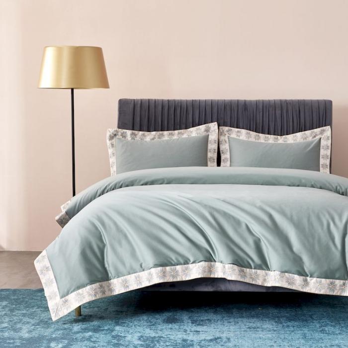 91家纺网 家纺一手货源 找家纺 涞澳家纺 2019新款50绣花四件套洛克系列 洛克草