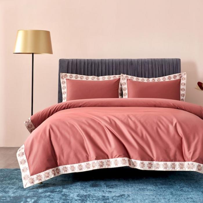 91家纺网 家纺一手货源 找家纺 涞澳家纺 2019新款50绣花四件套洛克系列 洛克橘