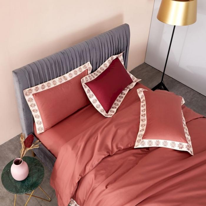 91家纺网 家纺一手货源 找家纺 涞澳家纺 2019新款50绣花四件套洛克系列 洛克橘