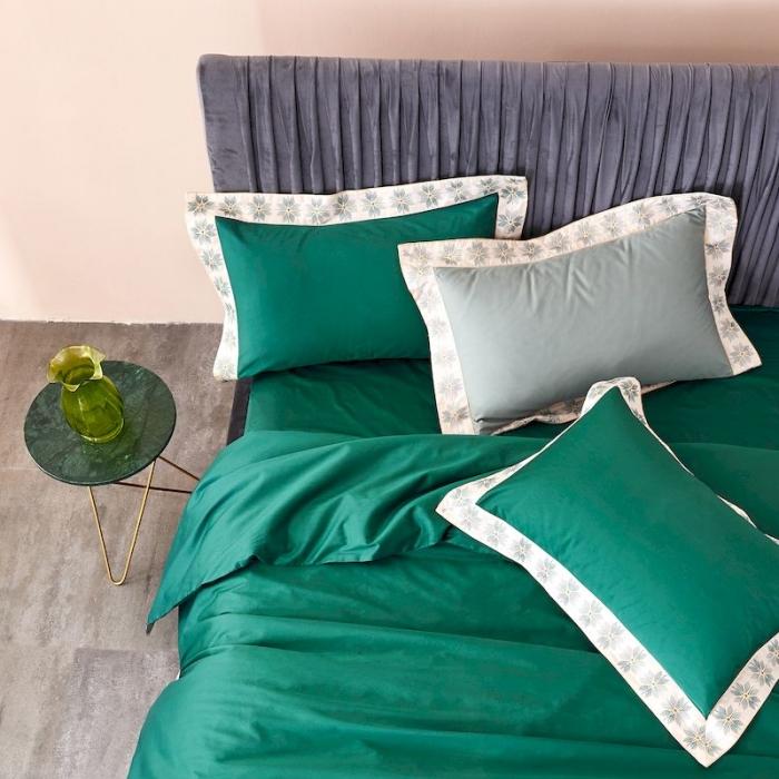 91家纺网 家纺一手货源 找家纺 涞澳家纺 2019新款50绣花四件套洛克系列 洛克绿