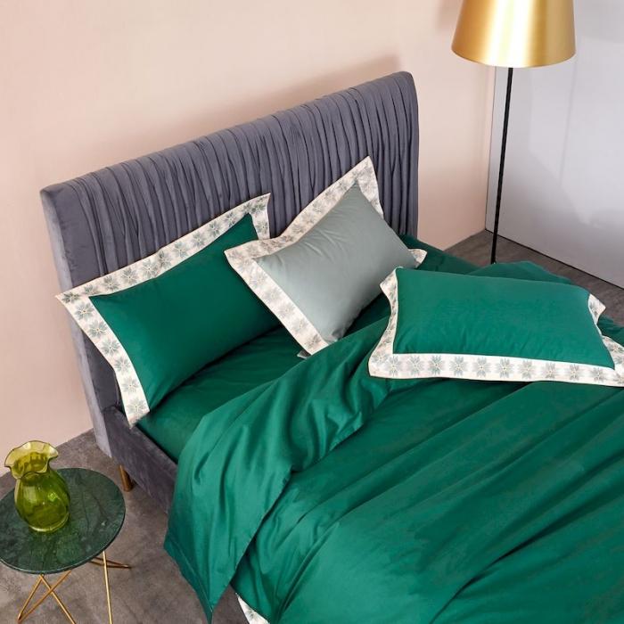 91家纺网 家纺一手货源 找家纺 涞澳家纺 2019新款50绣花四件套洛克系列 洛克绿