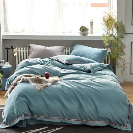 涞澳家纺 2019新款2121磨毛素色带边款四件套 乔柯