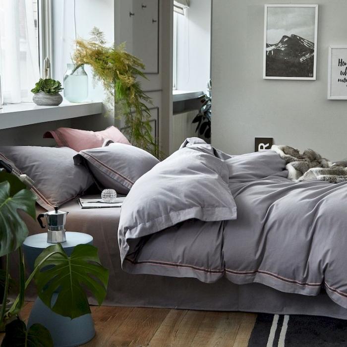 91家纺网 家纺一手货源 找家纺 涞澳家纺 2019新款2121磨毛素色带边款四件套 念夕