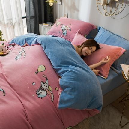 91家纺网 家纺一手货源 找家纺 （总）新太阳 2022新款牛奶绒四件套