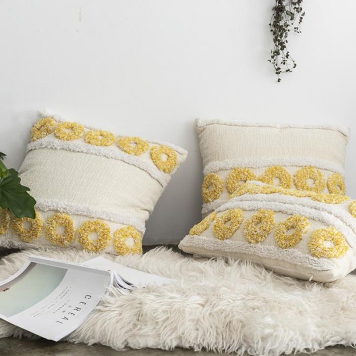 91家纺网 家纺一手货源 找家纺 （总）918家纺 2021丹吉尔ins波西米亚风情簇绒抱枕