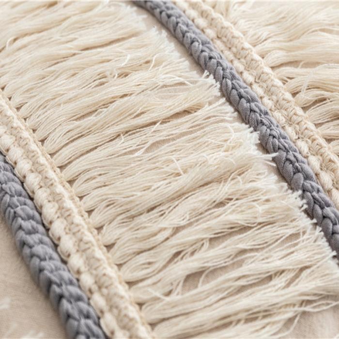 91家纺网 家纺一手货源 找家纺 918家纺 2021新款北欧ins风棉麻流苏抱枕 正方形