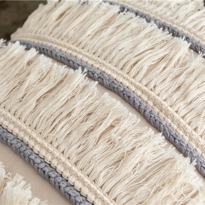 91家纺网 家纺一手货源 找家纺 918家纺 2021新款北欧ins风棉麻流苏抱枕 长方形