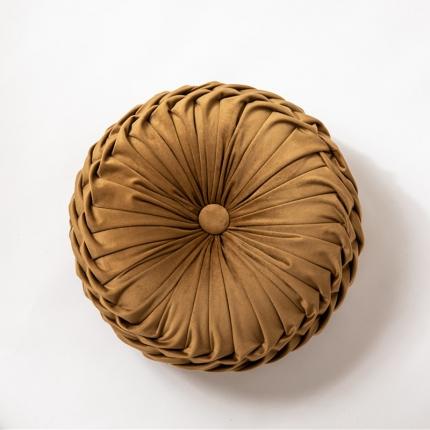 91家纺网 家纺一手货源 找家纺 918家纺 2021欧式轻奢风纯手工圆形坐垫抱枕 砂黄