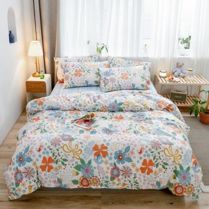 91家纺网 家纺一手货源 找家纺 （总）沐棉家居 2019新款13370全棉小碎花四件套棚拍