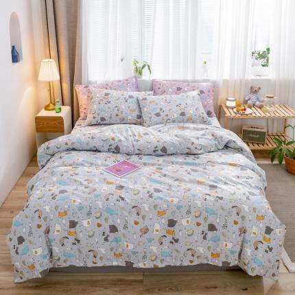 91家纺网 家纺一手货源 找家纺 （总）沐棉家居 2019新款13370全棉小碎花四件套棚拍