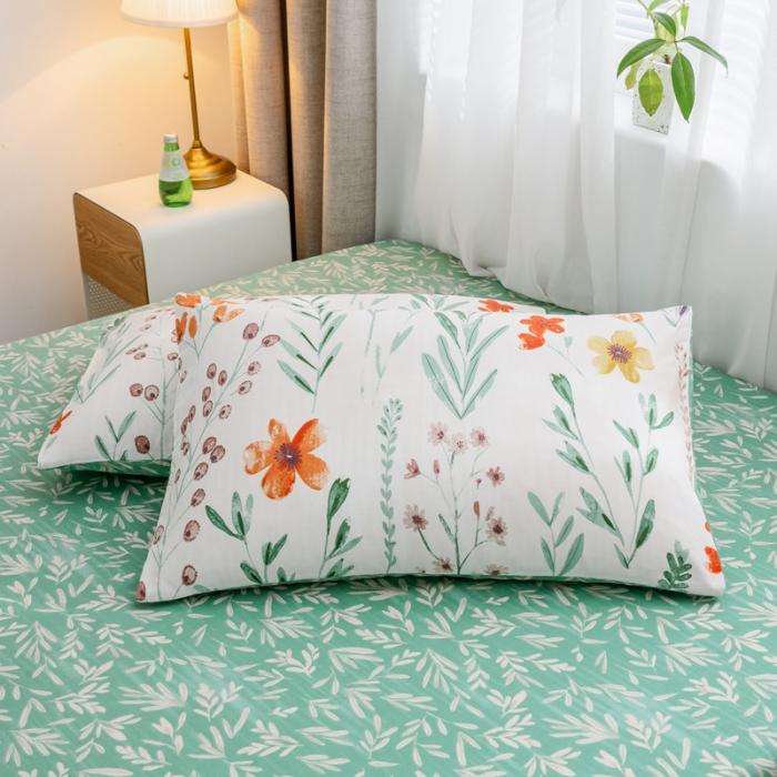 91家纺网 家纺一手货源 找家纺 沐棉家居 2019新款13370全棉小碎花四件套棚拍 匆匆