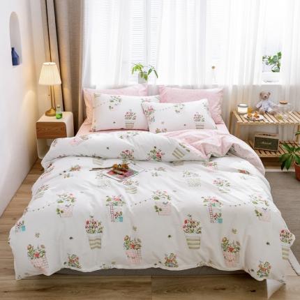 沐棉家居 2019新款13370全棉小碎花四件套棚拍 浪漫满屋