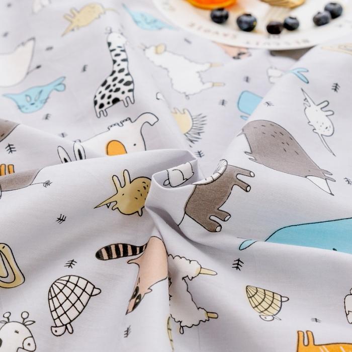 91家纺网 家纺一手货源 找家纺 沐棉家居 2019新款13370全棉小碎花四件套棚拍 小伙伴-灰