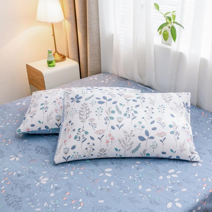 91家纺网 家纺一手货源 找家纺 沐棉家居 2019新款13370全棉小碎花四件套棚拍 叶落知秋