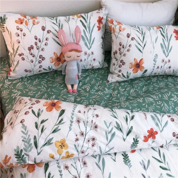 91家纺网 家纺一手货源 找家纺 沐棉家居 2019新款13370全棉小碎花四件套实拍 匆匆