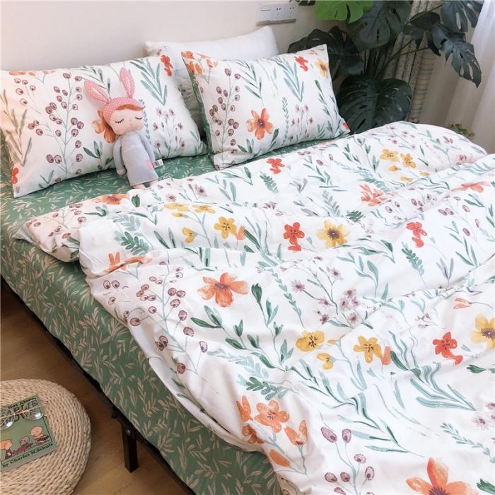 91家纺网 家纺一手货源 找家纺 沐棉家居 2019新款13370全棉小碎花四件套实拍 匆匆