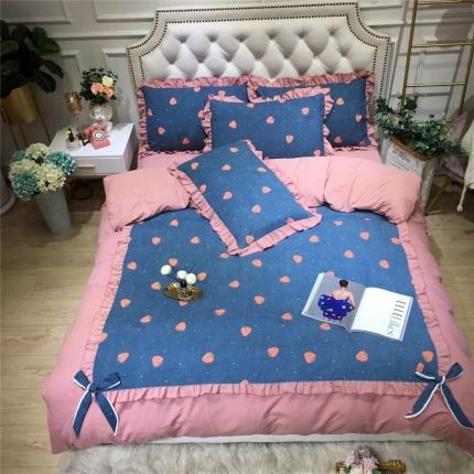 91家纺网 家纺一手货源 找家纺 眠屿 2019新款暖绒四件套 草莓蓝