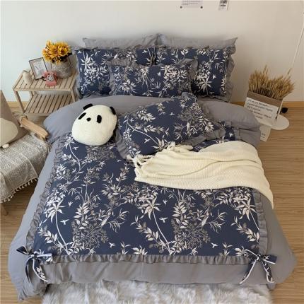 91家纺网 家纺一手货源 找家纺 眠屿 2019新款暖绒四件套 倾城之恋兰
