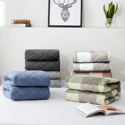 （总）久典家居 2019新款爆款色织全棉水洗棉夹棉床笠