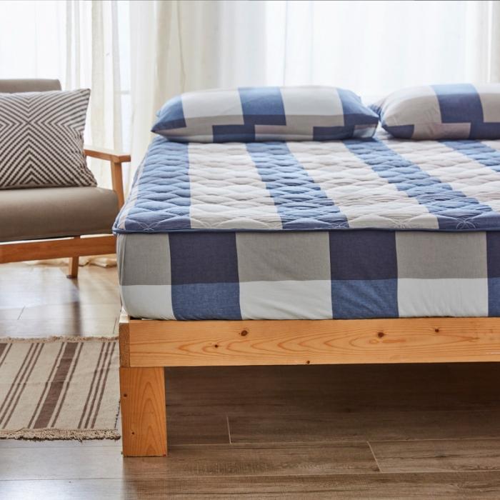 91家纺网 家纺一手货源 找家纺 （总）久典家居 2019新款爆款色织全棉水洗棉夹棉床笠