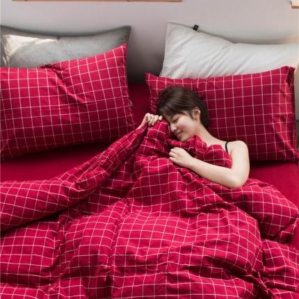 91家纺网 家纺一手货源 找家纺 （总）尚品本色 2022新款色织水洗棉四件套 床笠款