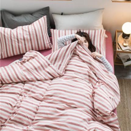 91家纺网 家纺一手货源 找家纺 （总）尚品本色 2022新款色织水洗棉四件套 床笠款