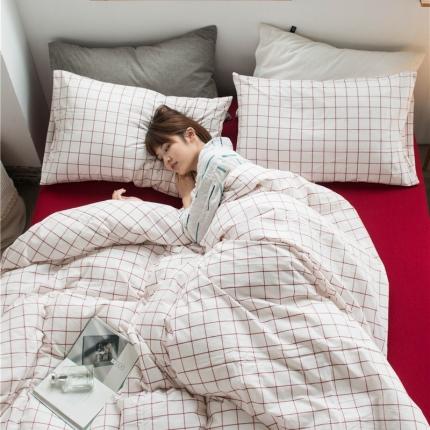 91家纺网 家纺一手货源 找家纺 （总）尚品本色 2022新款色织水洗棉四件套 床笠款