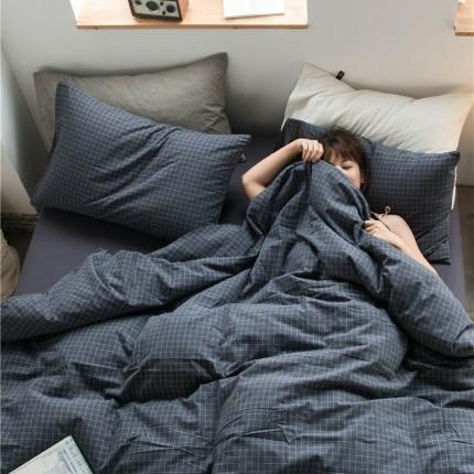 91家纺网 家纺一手货源 找家纺 （总）尚品本色 2022新款色织水洗棉四件套 床笠款