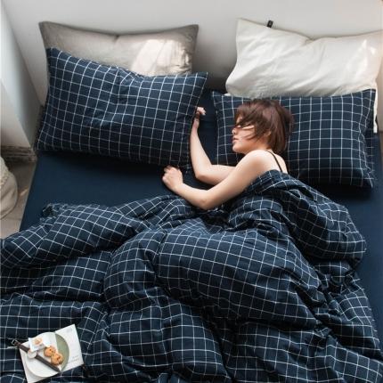 91家纺网 家纺一手货源 找家纺 （总）尚品本色 2022新款色织水洗棉四件套 床笠款