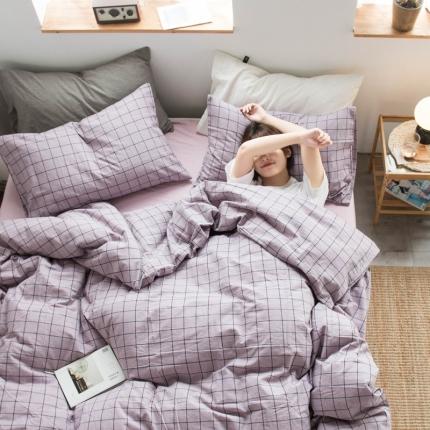 91家纺网 家纺一手货源 找家纺 （总）尚品本色 2022新款色织水洗棉四件套 床笠款