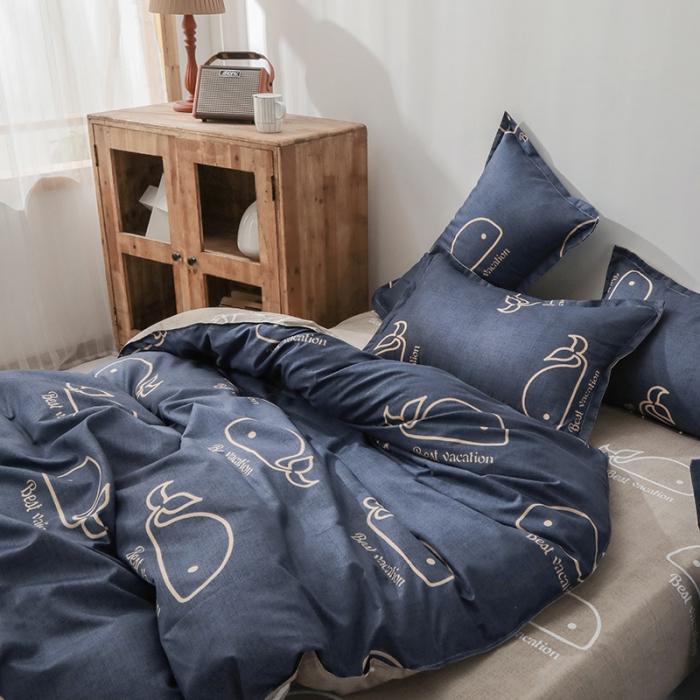 91家纺网 家纺一手货源 找家纺 赫然家纺 新款舒适柔软亲肤爆款芦荟棉四件套货源充足 鲸鱼