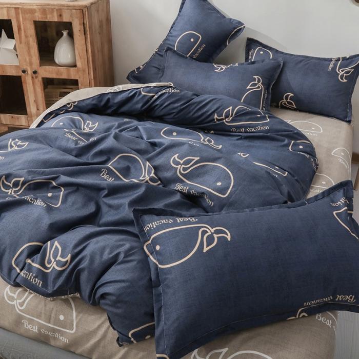 91家纺网 家纺一手货源 找家纺 赫然家纺 新款舒适柔软亲肤爆款芦荟棉四件套货源充足 鲸鱼