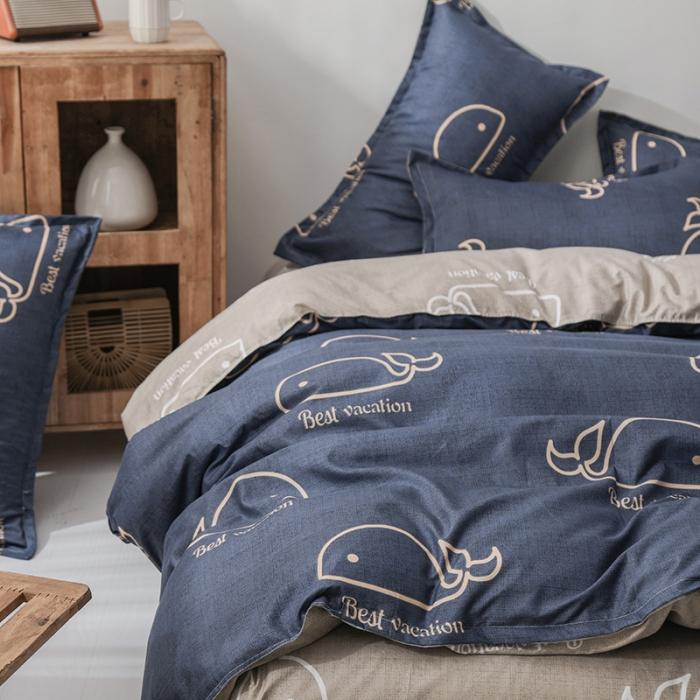 91家纺网 家纺一手货源 找家纺 赫然家纺 新款舒适柔软亲肤爆款芦荟棉四件套货源充足 鲸鱼