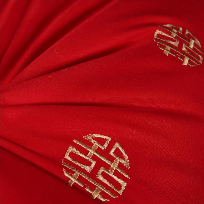 91家纺网 家纺一手货源 找家纺 天意美 2023新款全棉大红婚庆枕48x74一只