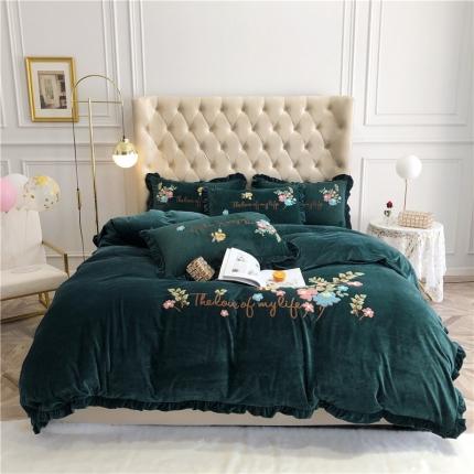 91家纺网 家纺一手货源 找家纺 （总）馨蕊家居 2021秋冬轻奢牛奶绒花韵系列四件套