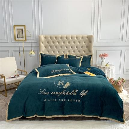 91家纺网 家纺一手货源 找家纺 （总）馨蕊家居 2021秋冬轻奢牛奶绒简爱系列四件套