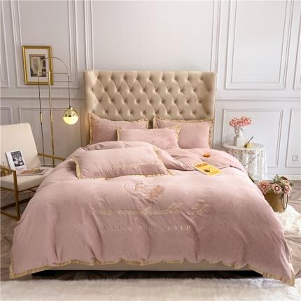 91家纺网 家纺一手货源 找家纺 （总）馨蕊家居 2021秋冬轻奢牛奶绒简爱系列四件套