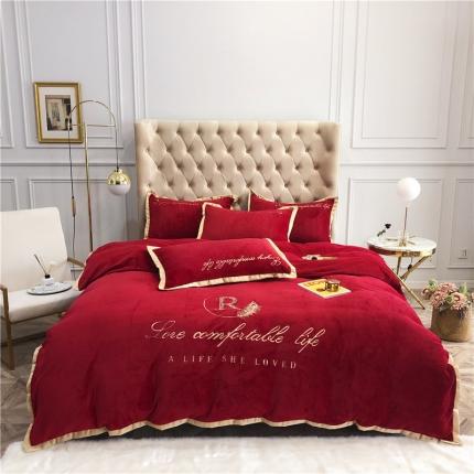 91家纺网 家纺一手货源 找家纺 （总）馨蕊家居 2021秋冬轻奢牛奶绒简爱系列四件套