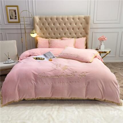 91家纺网 家纺一手货源 找家纺 （总）馨蕊家居 2021秋冬轻奢牛奶绒简爱系列四件套