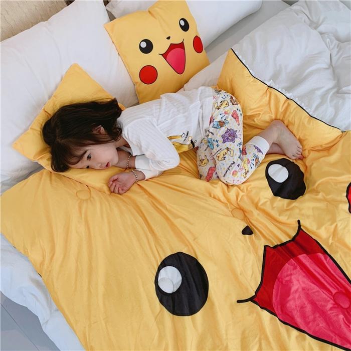 91家纺网 家纺一手货源 找家纺 星期八 2019皮卡丘系列豆豆被（模特图） 皮卡丘-1